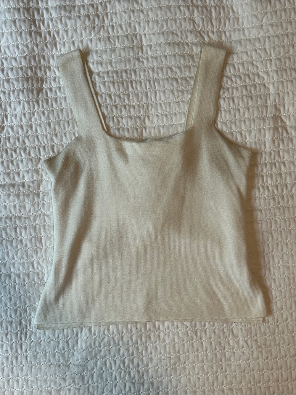 Anthropologie Square-Neck Tank Top in Ivory
